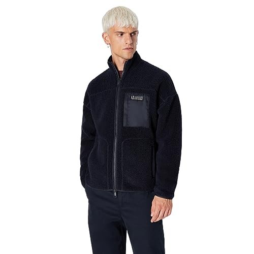 Armani Exchange A|X Herren Collegiate Capsule Full Zip Mock Neck Fleece, Marineblau, XX-Large von Emporio Armani