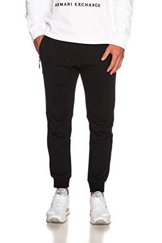 Armani Exchange Men's Drawstring Jogger with Zip Pockets Casual Pants, Black, Mittel von Armani Exchange