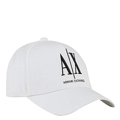 Armani Exchange Herren Icon Project, Embroidered Logo Baseball Cap, White, Einheitsgröße von Armani Exchange