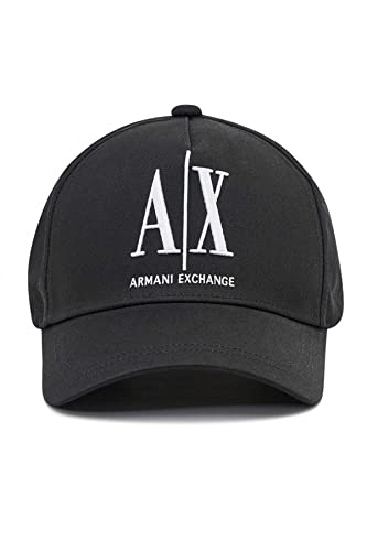 Armani Exchange Men's Icon Project, Embroidered Logo Baseball Cap, Black, Einheitsgröße von Armani Exchange