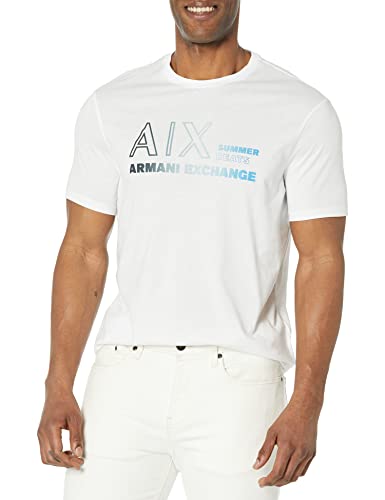 A|X ARMANI EXCHANGE Herren Summer Beats Ax Armani T-Shirt, Weiss/opulenter Garten, X-Klein von Emporio Armani