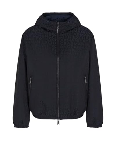 Armani Exchange A|X Herrenjacke mit Kapuze aus Stoff mit Allover Logo 6DZB26ZN5NZ 8058997097772 -, Marineblau (55jw), L von Armani Exchange