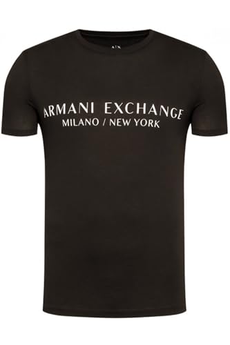 Armani Exchange Men's Short Sleeve Milan New York Logo Crew Neck T-Shirt Black,L von Armani Exchange
