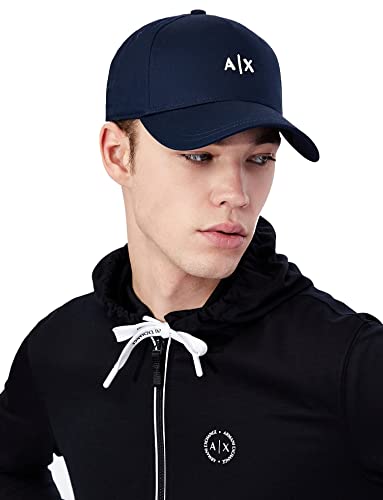 Armani Exchange Herren Essential, Embossed Logo, Cotton Twill Baseball Cap, Navy, Einheitsgröße von Armani Exchange