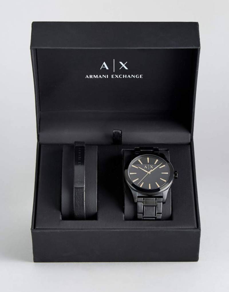 Armani Exchange - AX7102 - Schwarze Uhr und Armband als Geschenkset von Armani Exchange