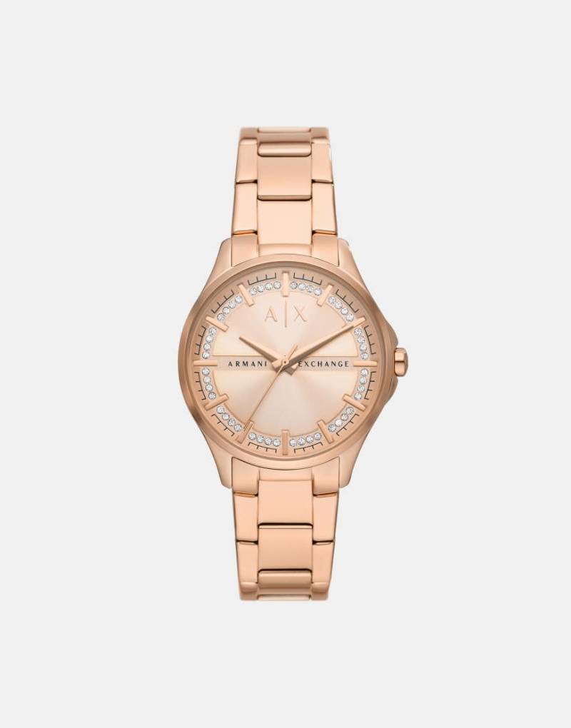 Armani Exchange - Armbanduhr aus roségoldenem Edelstahl mit drei Zeigern-Goldfarben von Armani Exchange