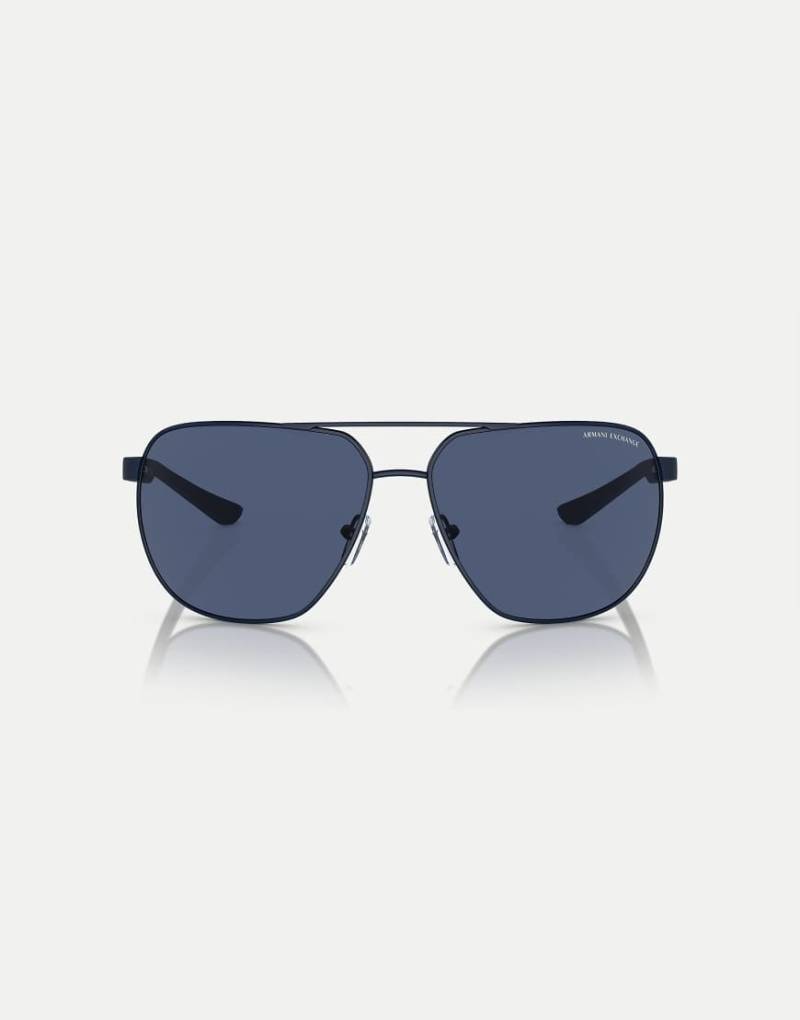 Armani Exchange - Ax2047s - Abgerundete Sonnenbrille in mattem Blau mit blauen Gläsern von Armani Exchange