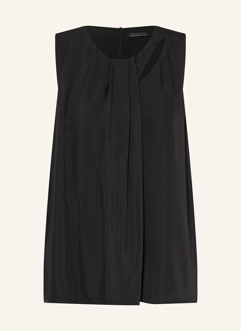 Armani Exchange Blusentop Aus Satin Mit Cut-Out schwarz von Armani Exchange