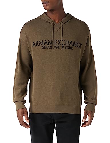 Armani Exchange Bright Up M6D Men's Gassed Cotton, Hooded Neck, Casual FitPullover SweaterBrownMedium von Armani Exchange