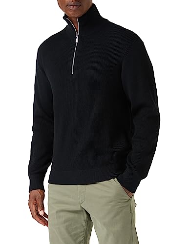 Armani Exchange Men's Merino Wool Mix Mock Neck Quarter Zip Pullover Sweater, Navy, Klein von Armani Exchange