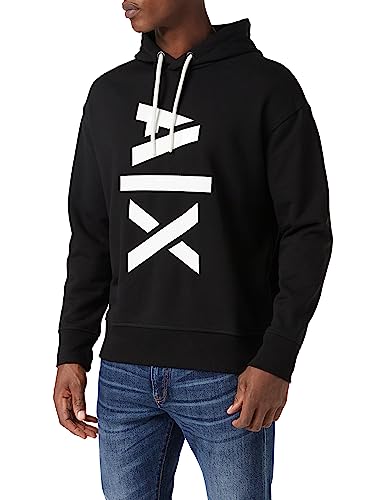 Armani Exchange Bright Up MLF Men's Hooded, Maxi Contrast Logo, cuffedHooded SweatshirtBlackExtra Extra Large von Armani Exchange