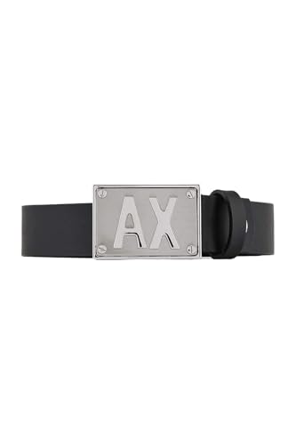 Armani Exchange Casual Leather, Logo Buckle Belt, Black, One Size von Armani Exchange