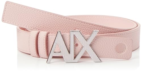 Armani Exchange Casual Leather, on Tone Logo Buckle Belt, Pink, Extra Large von Armani Exchange