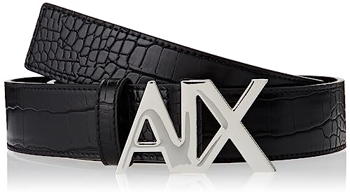 Armani Exchange Casual Logo Buckle, Tortoiseshell Print Belt, Black, Extra Small von Armani Exchange