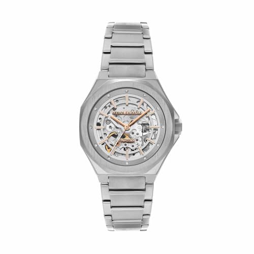 Armani Exchange Watch for Women, Automatik Dreizeiger Uhrwerk und 36 mm Gehäusegröße mit Edelstahlarmband, Silberfarben von Armani Exchange