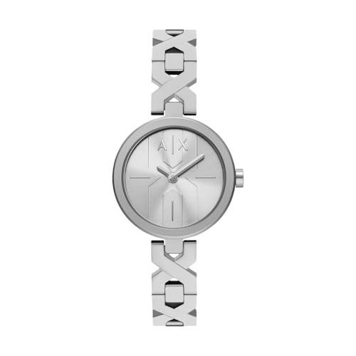 Armani Exchange Uhr für Damen, Quarz Zwei Zeiger Werk und 32 mm Gehäusegröße mit Edelstahlarmband von Armani Exchange