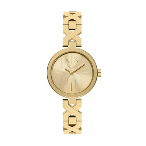 Armani Exchange Uhr für Damen, Quarz Zwei Zeiger Werk und 32 mm Gehäusegröße mit Edelstahlarmband von Armani Exchange