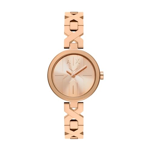 Armani Exchange Uhr für Damen, Quarz Zwei Zeiger Werk und 32 mm Gehäusegröße mit Edelstahlarmband von Armani Exchange