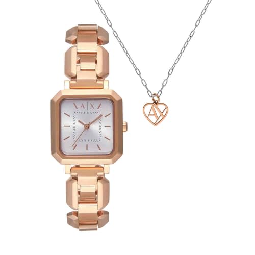 Armani Exchange Watch for Women, Quarz Dreizeigeruhrwerk und 27 mm Gehäusegröße mit Edelstahlarmband von Armani Exchange