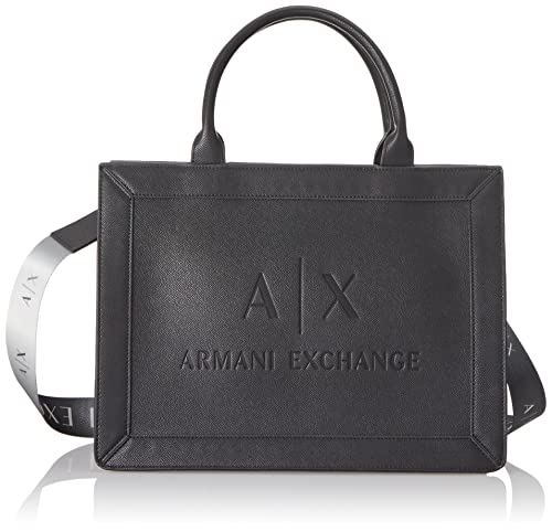 Armani Exchange Damen Bag, Embossed Logo Tote, Schwarz, Einheitsgröße EU von Armani Exchange