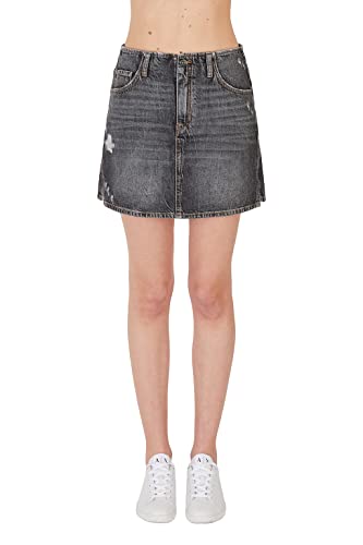 Armani Exchange Damen Baumwoll, Kurze Passform, Vorder-und Gesäßtaschen. Skirt, Grey Denim, 10 von Armani Exchange