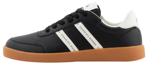 Armani Exchange Damen Berlin, Double Band Logo Sneaker, Black+ Off White, 35 EU von Armani Exchange