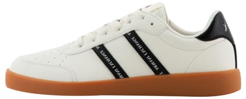 Armani Exchange Damen Berlin, Double Band Logo Sneaker, Off White+ Black, 35.5 EU von Emporio Armani