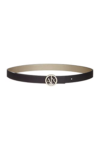 Armani Exchange Damen Bicolor, Logo Buckle Belt, Black/Gold, M von Armani Exchange