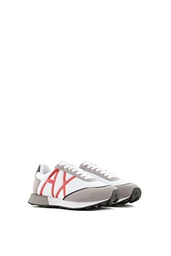 Armani Exchange Damen Bidimensional Logo, Beige Suede Insert Sneaker von Armani Exchange