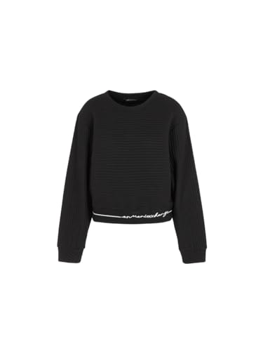 Armani Exchange Damen Bonded Stripe, Contrast Logo Line, Round Neck Pullover Sweater, Schwarz, M EU von Armani Exchange