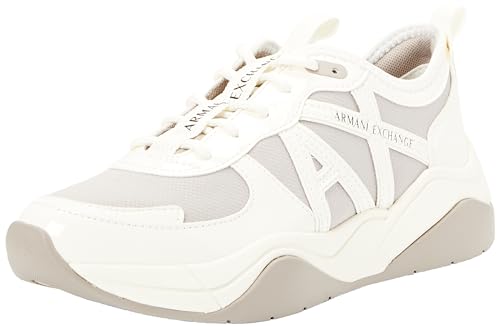 Armani Exchange Damen Cher, Side Logo, Colour Contrasts Sneaker, Off White+ beige, 40 EU von Armani Exchange