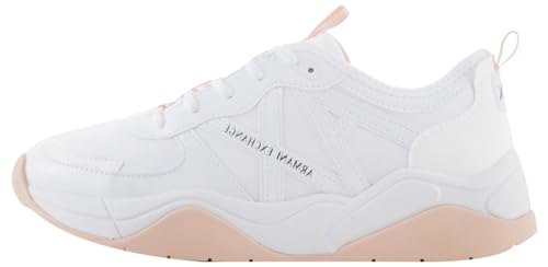 Armani Exchange Damen Cher, Side Logo, Colour Contrasts Sneaker, Opt. White+ Rose, 35.5 EU von Emporio Armani