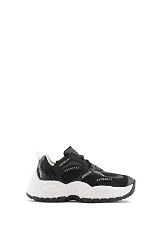 Armani Exchange Damen Chunky Style, Multiple Logo, Lace up Sneaker, Black, 40 EU von Armani Exchange