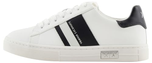 Armani Exchange Women's Cup Sole Mina, Back tab with Logo and Metal Logo Detail on Side, Black+ Off White, 38 von Armani Exchange