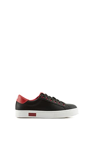 Armani Exchange Damen Details, Back Logo Sneaker, Black/Red, 40 EU von Armani Exchange