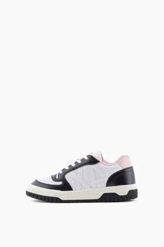 Armani Exchange Damen Duck, Cross-Gender Project, Logo on Tongue Sneaker, Op. White + Black, 39 EU von Armani Exchange