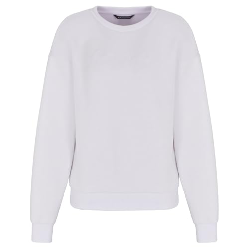 Armani Exchange Damen Essential, Embroidered Logo Signature, Crewneck Sweatshirt, Optic White, XL von Armani Exchange