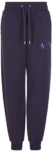 Armani Exchange Damen Hip Logo with Studs, Cuffs & Drawstring Sweatpants, Blau, M EU von Armani Exchange