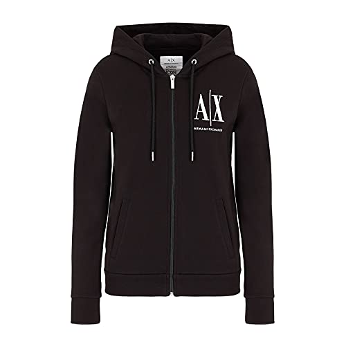 Armani Exchange Damen Hoodie Hooded Sweatshirt, Schwarz, S von Armani Exchange