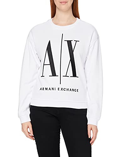 Armani Exchange Damen Icon Project Sweat Sweatshirt, Weiß, S von Armani Exchange