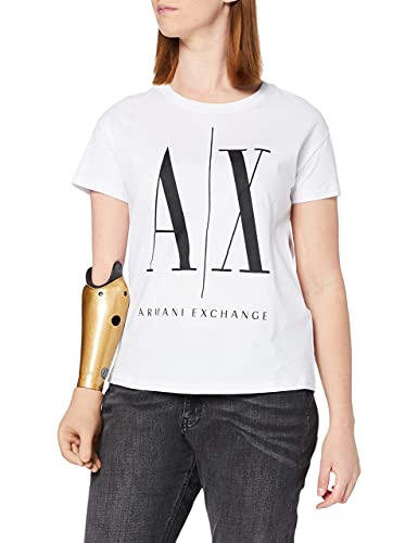 Armani Exchange Damen Icon Project T T-Shirt, Weiß, L von Armani Exchange