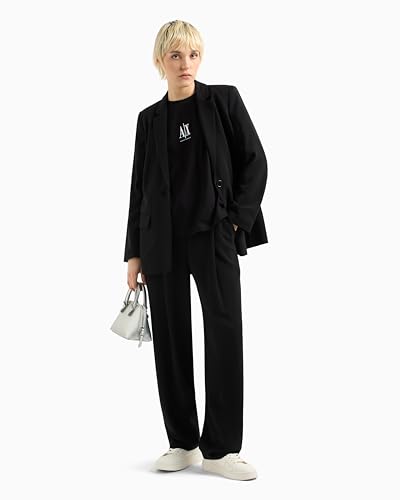 Armani Exchange Damen Icon Project, Embroidered Front Logo T-Shirt, Schwarz, M von Armani Exchange