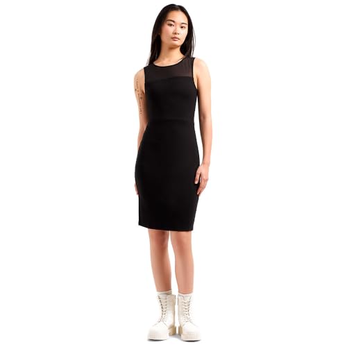 Armani Exchange Damen Icon Project, Mesh Details, Small Logo Embroiderey Kleid, Schwarz, X-Klein von Armani Exchange