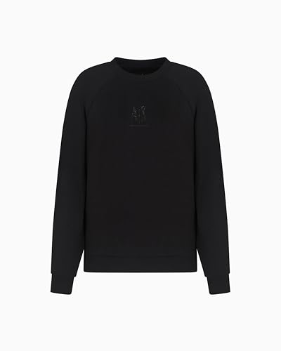 Armani Exchange Damen Icon Project, Shiny Logo, Crewneck Sweatshirt, Schwarz, L von Armani Exchange