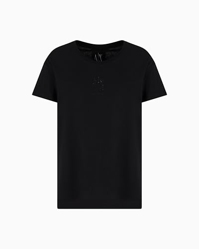 Armani Exchange Damen Icon Project, Shiny Logo T-Shirt, Schwarz, L von Armani Exchange