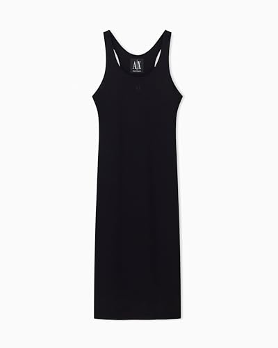 Armani Exchange Damen Icon Project, Tank Dress, Small Logo Embroidery Kleid, Schwarz, XL von Armani Exchange