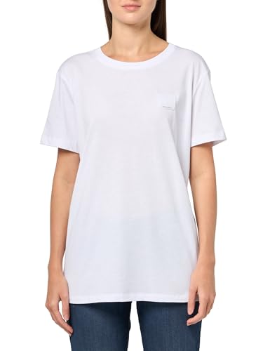 Armani Exchange Damen Icon Project, Tonal Logo Patch T-Shirt, Optic White, S von Armani Exchange