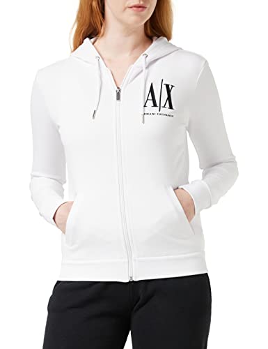 Armani Exchange Damen Icon Project Hoodie Kapuzenpullover, Weiß, M von Emporio Armani