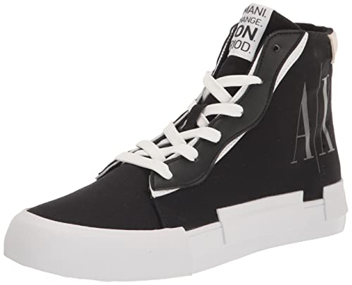 Armani Exchange Damen Icon Project Logo High Top Schnürschuh Sneaker, schwarz, 38.5 EU von Armani Exchange
