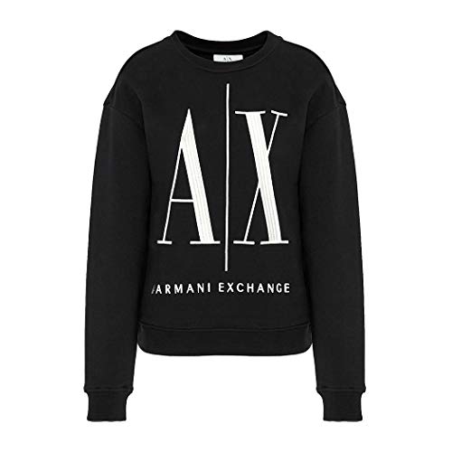 Armani Exchange Damen Icon Project Sweat Sweatshirt, Schwarz, M von Armani Exchange